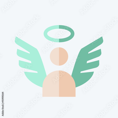 Icon Angel. related to Seath symbol. flat style. simple illustration