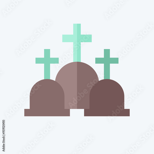 Icon Cemetery. related to Seath symbol. flat style. simple illustration