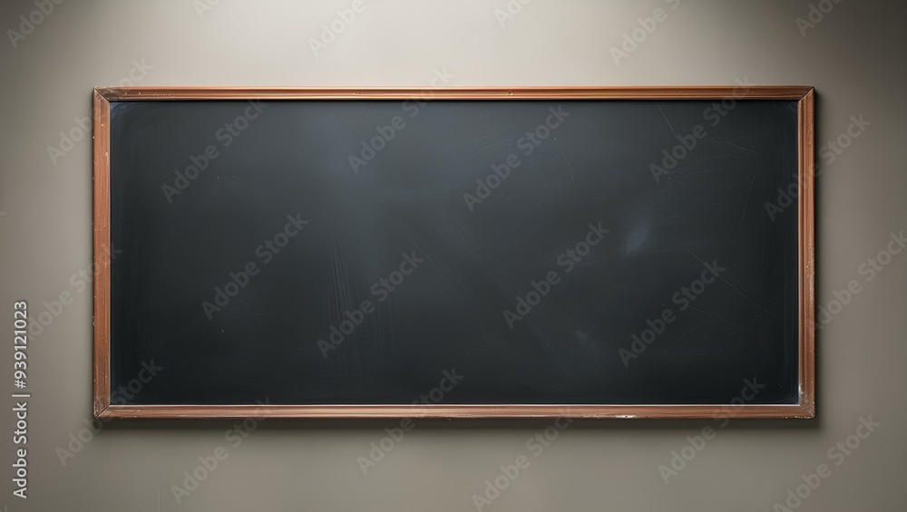 Blank chalkboard background stuck to the wall, classroom Blank chalkboard background stuck to the wall, classroom