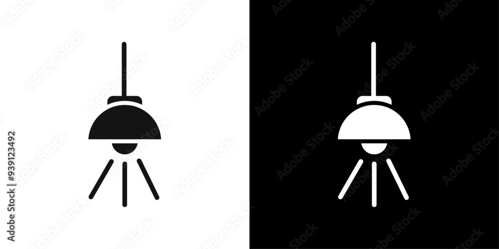 ceiling spotlight icon Flat vector set outline ceiling spotlight icon Flat vector set outline