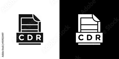 CDR File Document Icon Flat vector set outline