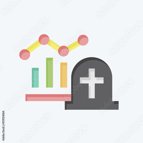 Icon Mortality. related to Seath symbol. flat style. simple illustration
