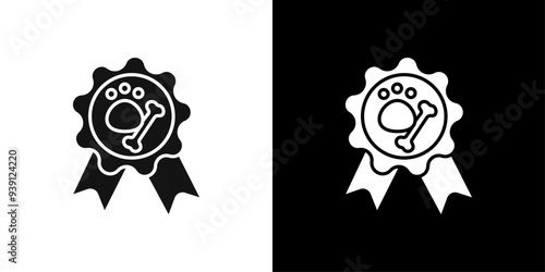 Dog competition icon Flat vector set outline
