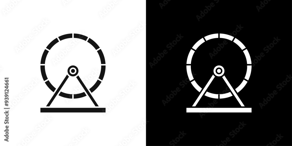 Hamster wheel icon Flat vector set outline Hamster wheel icon Flat vector set outline
