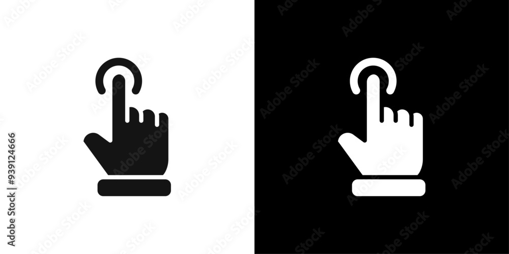 Hand clicking icon Flat vector set outline Hand clicking icon Flat vector set outline