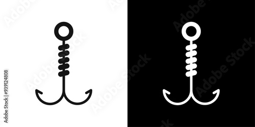 Hook icon Flat vector set outline