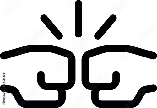 Two fists are bumping together making an impact symbol showing power and strength