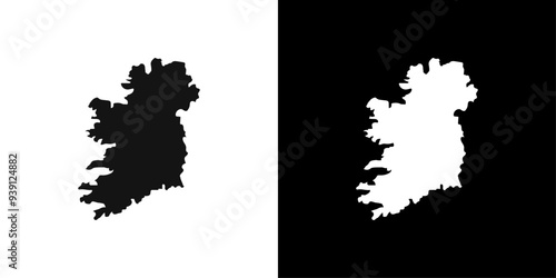 Ireland map icon Flat vector set outline