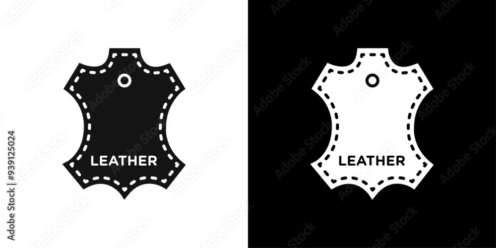 Leather Icon Flat vector set outline Leather Icon Flat vector set outline