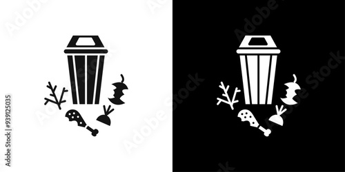 Leftovers Disposal icon Flat vector set outline