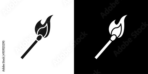 Matches icon Flat vector set outline