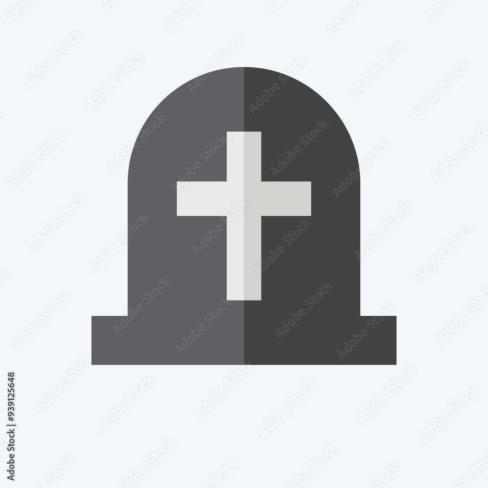 Icon Tombstone. related to Seath symbol. flat style. simple illustration Icon Tombstone. related to Seath symbol. flat style. simple illustration