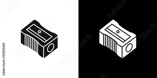 Pencil sharpener icon Flat vector set outline