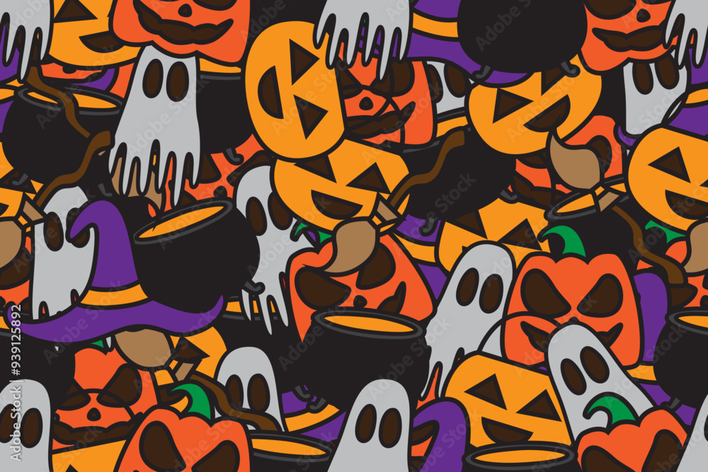 Abstract halloween pattern with flat design Abstract halloween pattern with flat design