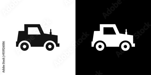 Road roller icon Flat vector set outline