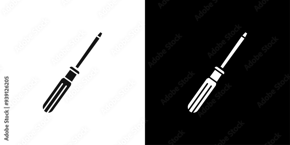 Screwdriver icon Flat vector set outline Screwdriver icon Flat vector set outline