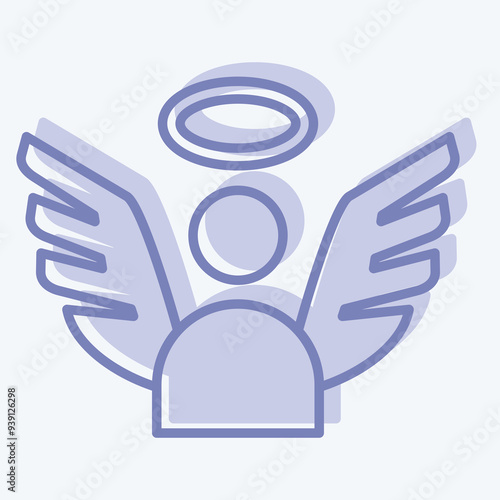 Icon Angel. related to Seath symbol. two tone style. simple illustration