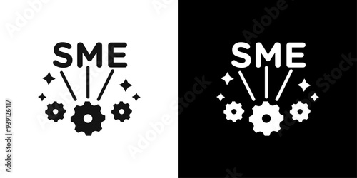 SME, small and medium enterprise icon Flat vector set outline