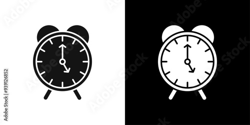 time clock watch icon Flat vector set outline