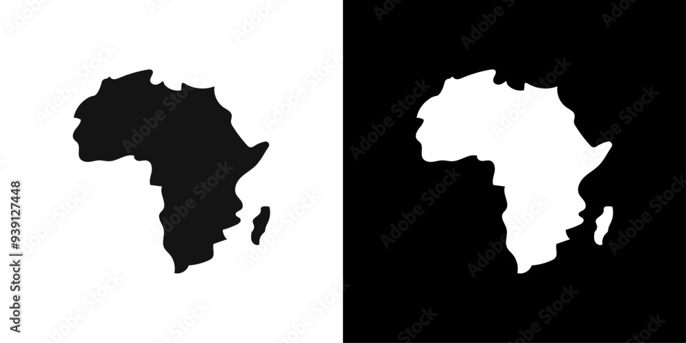 Fototapeta premium africa map icon Flat vector set outline