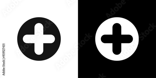 Add Icon Flat vector set outline