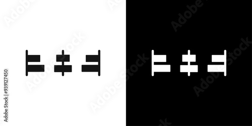 Alignment icon Flat vector set outline