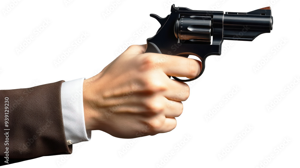 Hand Holding Gun isolated on white background png file. Hand Holding Gun isolated on white background png file.