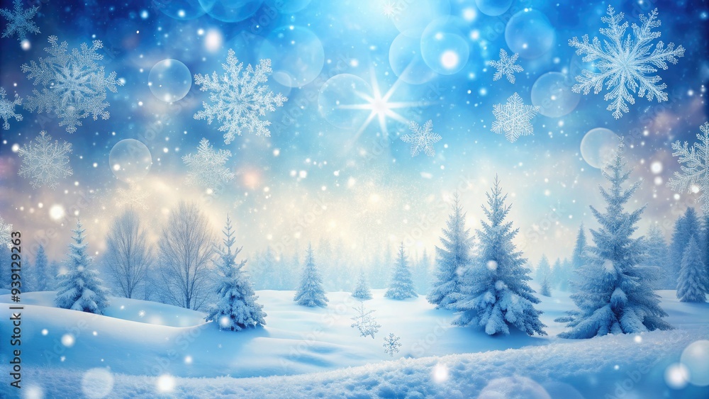 Frosted scenic winter landscape with soft focus, gentle snowflakes, and serene blue tones blending seamlessly into the background for infinite looping possibilities. Frosted scenic winter landscape with soft focus, gentle snowflakes, and serene blue tones blending seamlessly into the background for infinite looping possibilities.