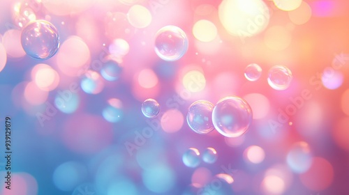 Soft focus light orbs in pastel hues with gentle bokeh effect, ideal for serene backgrounds, peaceful settings, calm wallpapers or subtle cover images. Generative ai