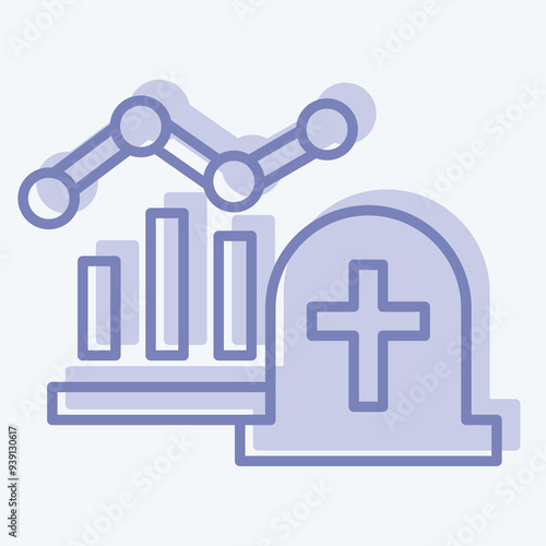 Icon Mortality. related to Seath symbol. two tone style. simple illustration