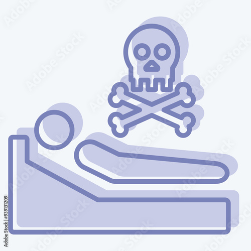 Icon Pass Away. related to Seath symbol. two tone style. simple illustration
