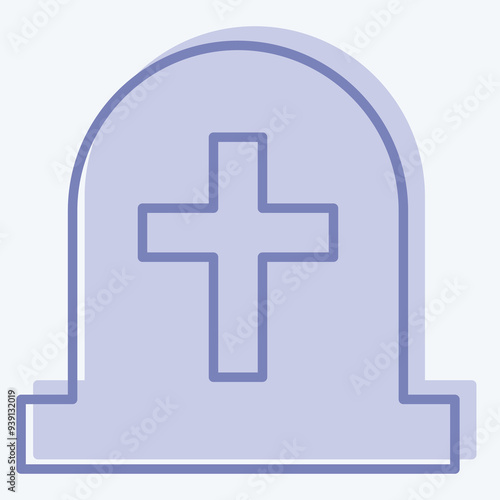 Icon Tombstone. related to Seath symbol. two tone style. simple illustration