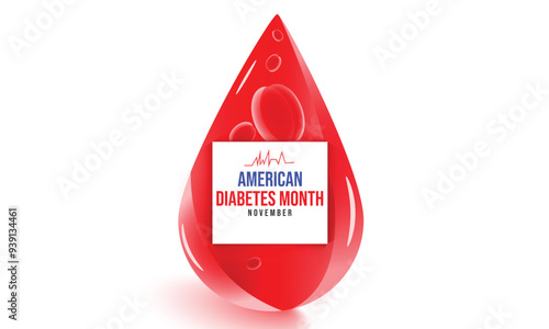 American Diabetes Month. background, banner, card, poster, template. Vector illustration.