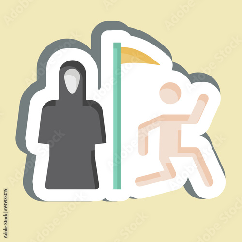 Sticker Grim Reaper. related to Seath symbol. simple illustration