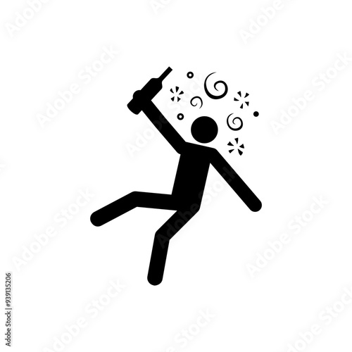 ISO prohibition safety signs_not for people in the state of intoxication symbol only