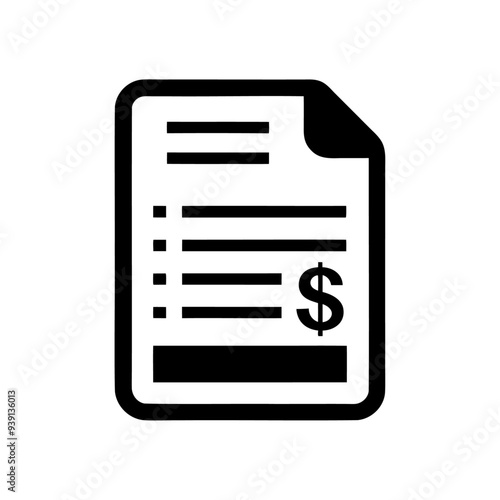 Black outline and lineart style agreement finance data checkbox icon and vector illustration