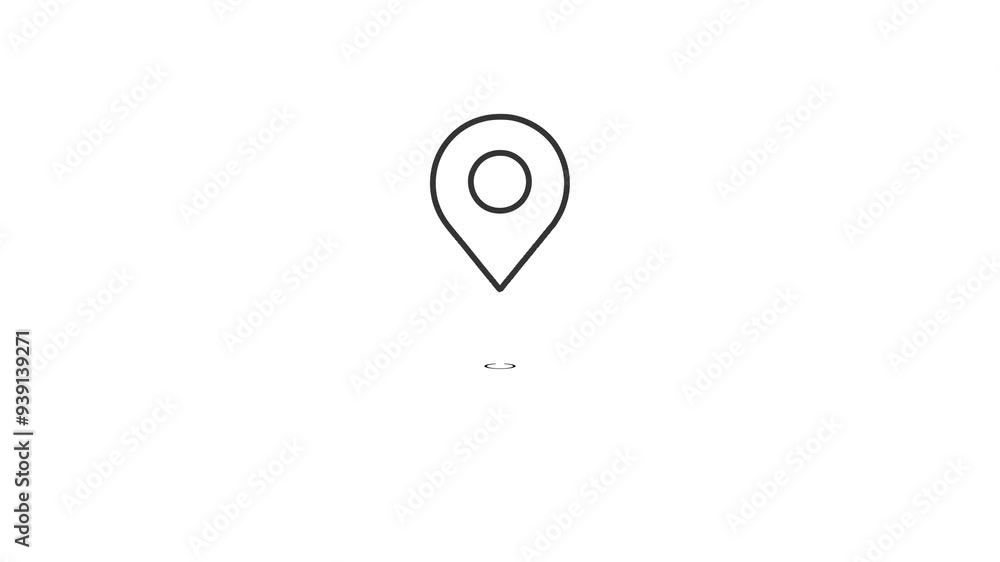 Location pin pointer icon isolated on black background.GPS location track icon concept Location pin pointer icon isolated on black background.GPS location track icon concept