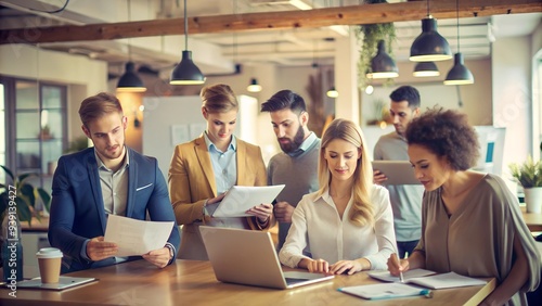 Wallpaper Mural group of people working in office space Torontodigital.ca