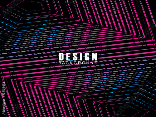 Futuristic abstract technology shining rainbow light lines with modern lines pattern black background. Vector minimal line background with text for social media covers, headers, etc.