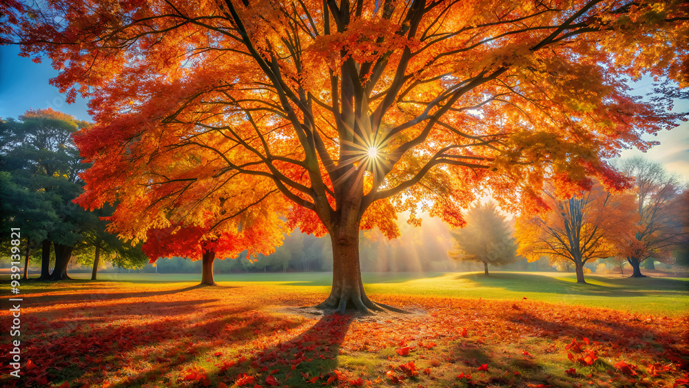 Fototapeta premium autumn tree in the park