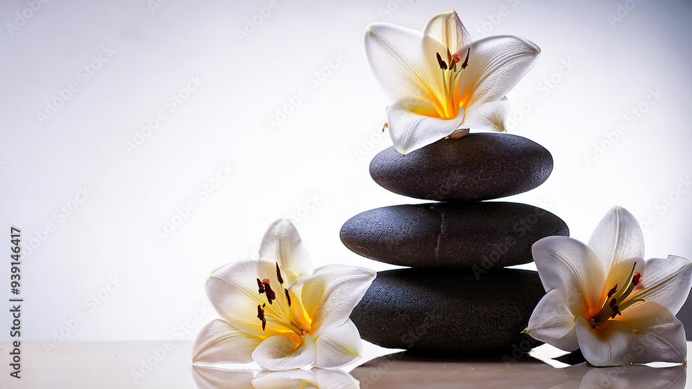 spa stones and flower spa stones and flower