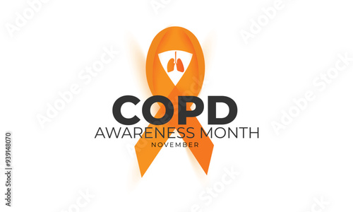 COPD Awareness Month. background, banner, card, poster, template. Vector illustration.