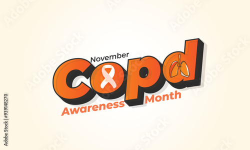 COPD Awareness Month. background, banner, card, poster, template. Vector illustration.