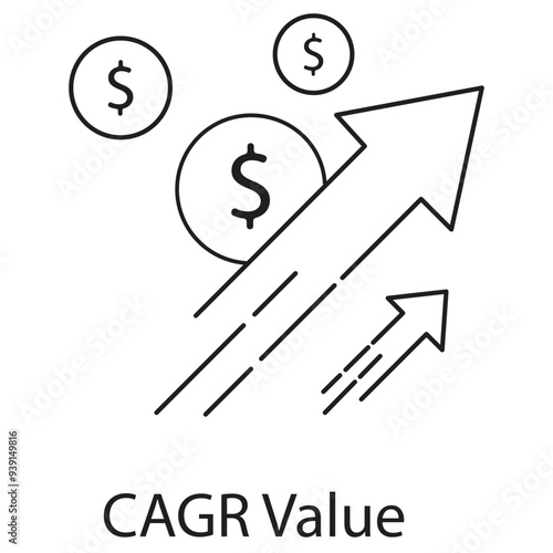 CAGR Value Icon. Vector Icon Design photo