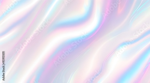 Holographic background seamless trendy iridescent light foil texture. Soft holographic pastel unicorn marble background pattern. Modern pearlescent blurry abstract swirl illustration.	
