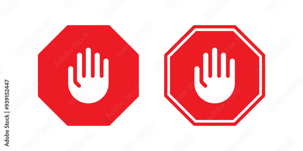 Stop icon set. flat illustration of vector icon on white background Stop icon set. flat illustration of vector icon on white background