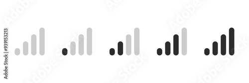 Signal strength indicator set. Network icon set. Network sign symbol