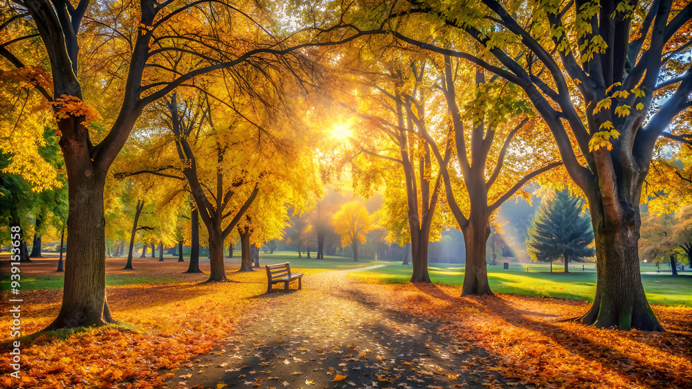 Fototapeta premium autumn trees in the park