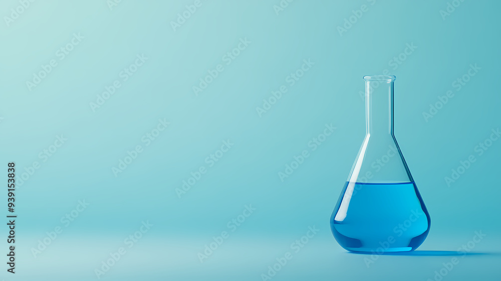 A beaker with blue liquid A beaker with blue liquid