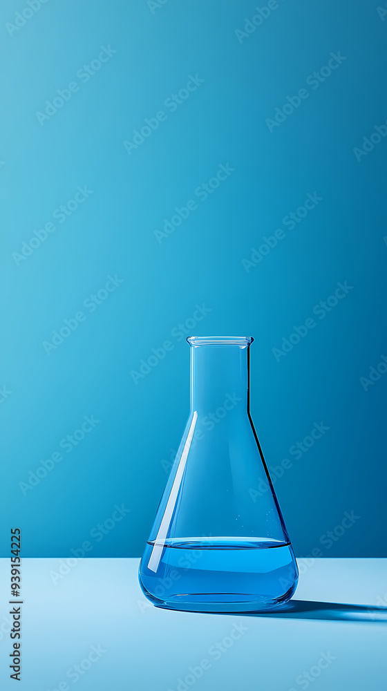 A beaker with blue liquid A beaker with blue liquid